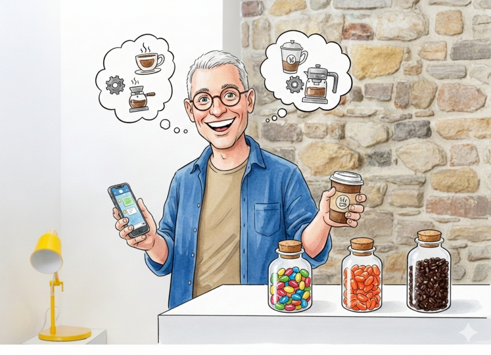 Entrepreneur qui réconforte, conseille et amuse